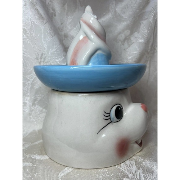 Bunny Rabbit Reamer/Juicer Pastel Ceramic Cracker Barrel, Collectible Vase - Picture 5 of 13